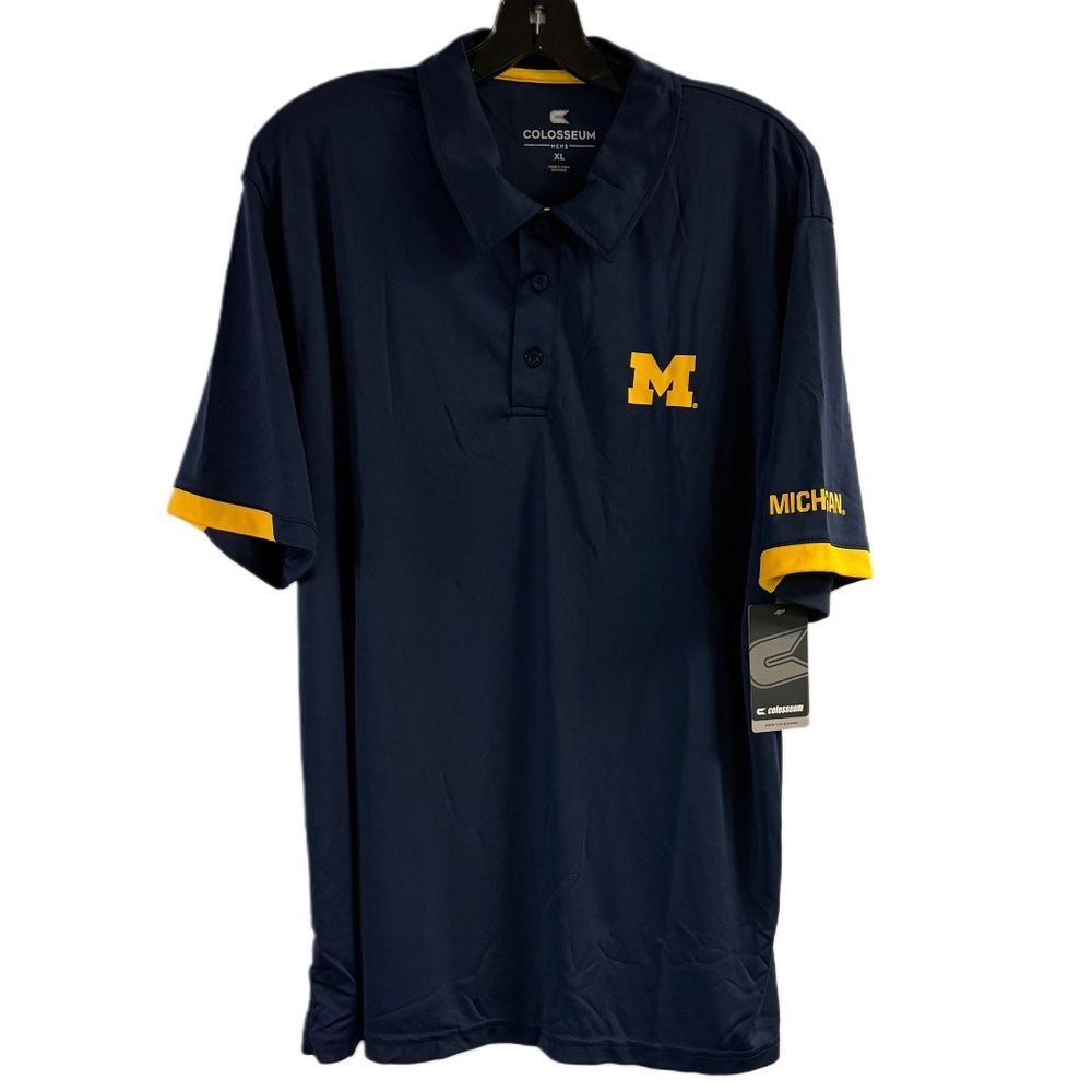 NWT Colosseum Michigan Wolverines Santry Polo Short Size XL